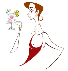 1920s fashion: party girl with drink